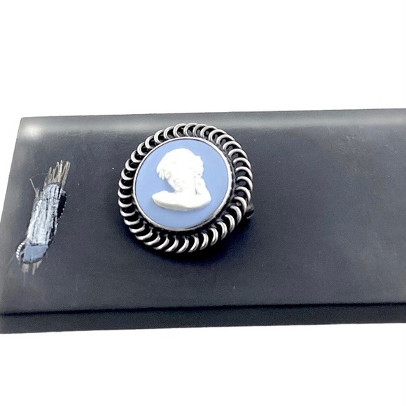 SOLD❤️ 1950’s  John L. Lauritzen Denmark Brooch Pendant Wedgwood Blue Cameo 925 - Picture 12 of 12